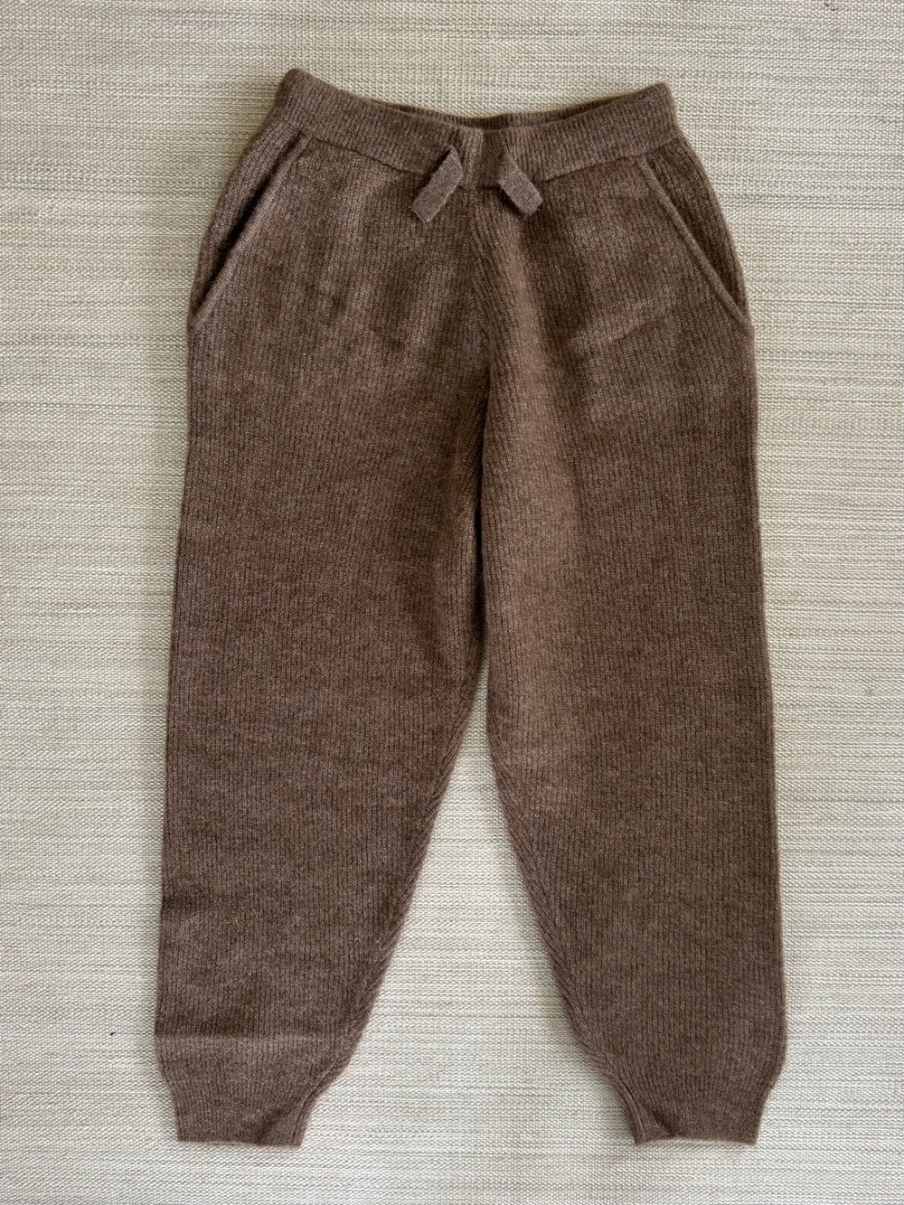 ZARA SRPLS alpaca wool brown knit lounge jogger pants juniors size 13-14 NWT